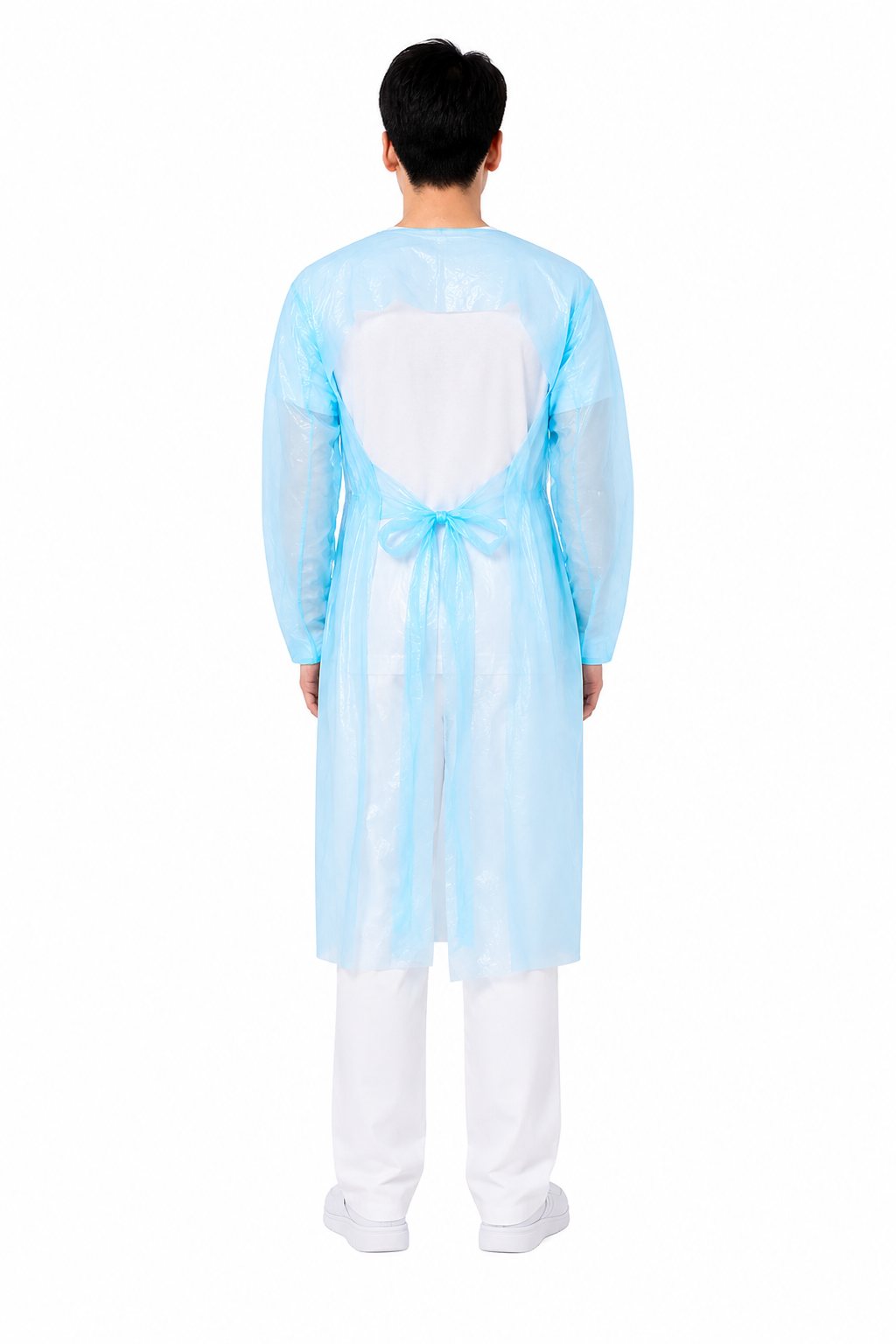 CPE Isolation Gown Large,Blue,10PCS/PK,100PCS/CTN view 2