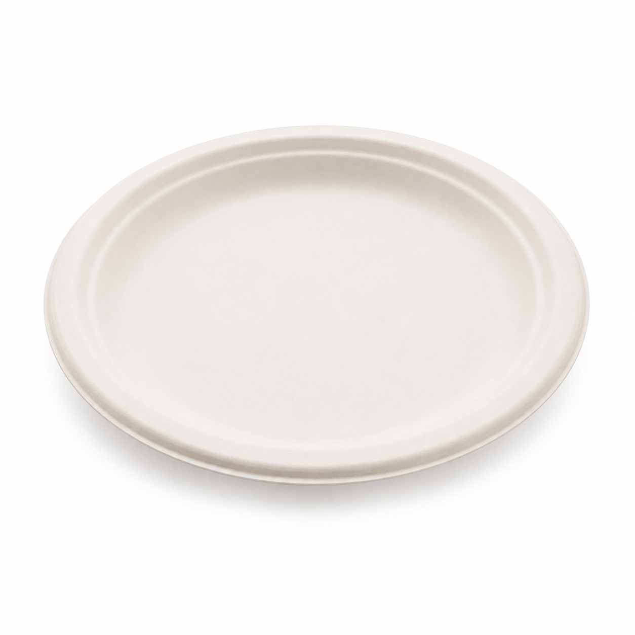 9-Inch Sugarcane Disposable Round Plate 500pcs/ctn