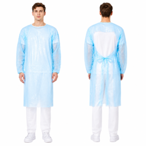 CPE Isolation Gown XLarge,Blue,10PCS/PK,100PCS/CTN